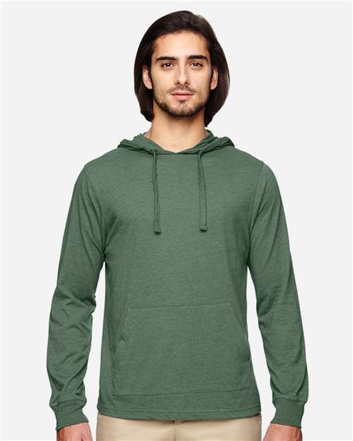 Eco Jersey Pullover Hooded Long Sleeve T-Shirt | USA Decoration