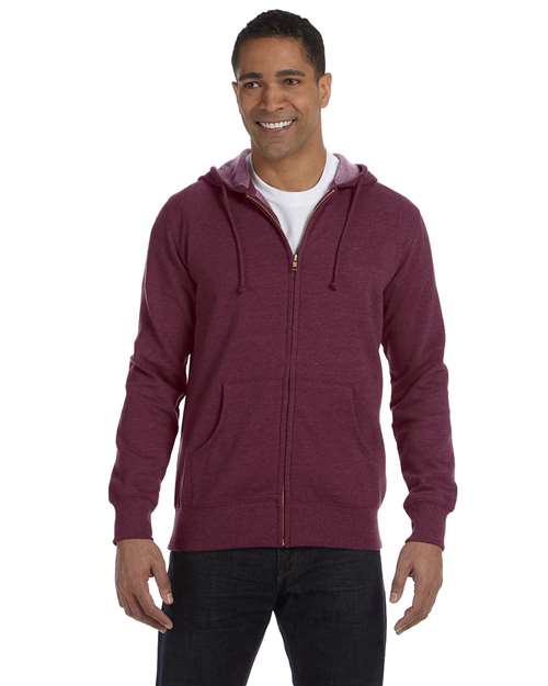 Heathered Full-Zip Hooded Sweatshirt | USA Decoration