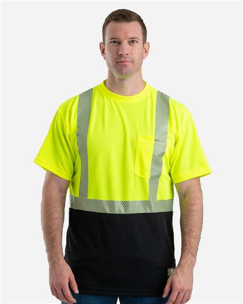 Hi-Vis Class 2 Color Blocked Pocket T-Shirt | USA Decoration