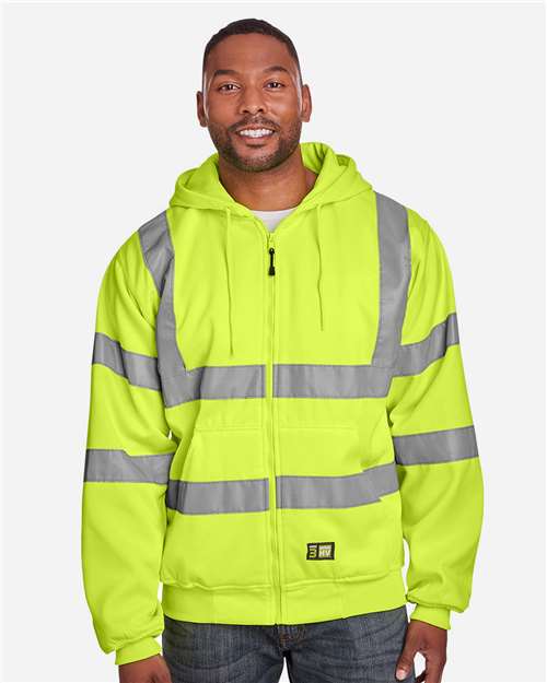 Berne Hi-Vis Class 3 Lined Hooded Sweatshirt | USA Decoration