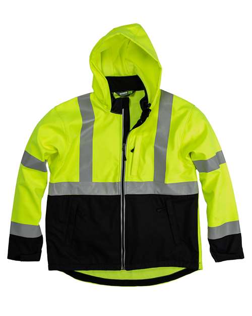Hi-Vis Class 3 Hooded Soft Shell Jacket | USA Decoration