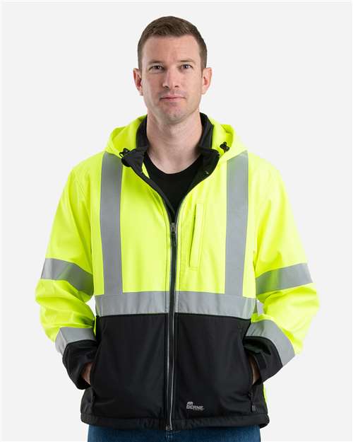 Hi-Vis Class 3 Hooded Soft Shell Jacket | USA Decoration