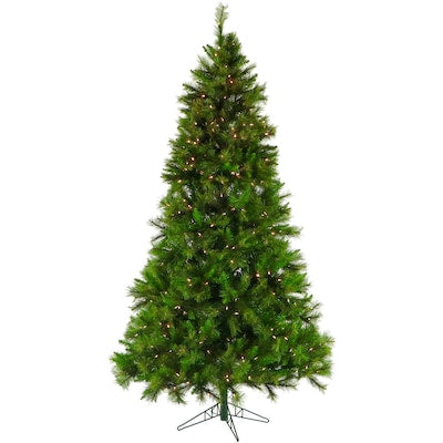 7.5-ft Canyon pine Pre-lit Artificial Christmas Tree with Clear Incandescent Lights | USA Decoration®