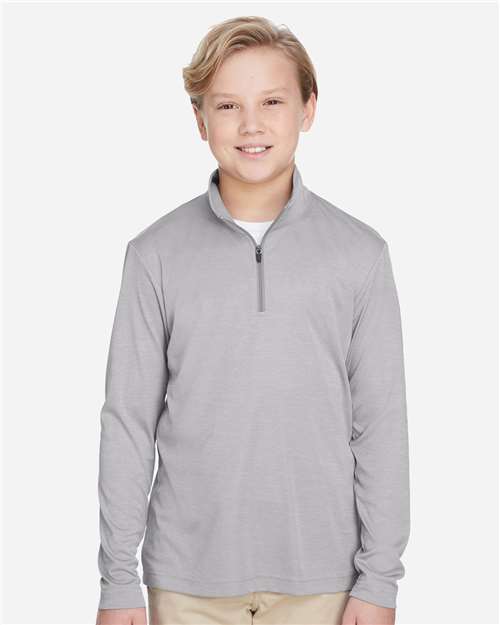 Youth Zone Sonic Heather Performance Quarter-Zip Pullolver | USA Decoration