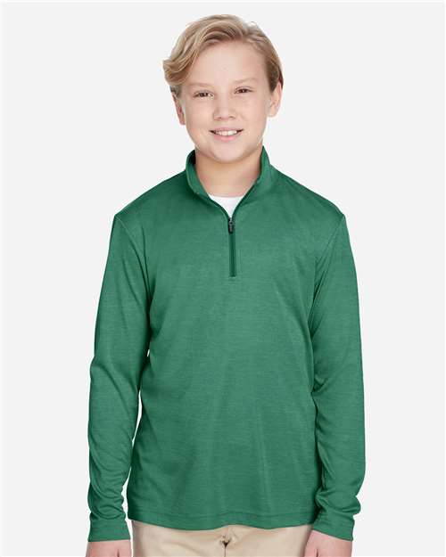 Youth Zone Sonic Heather Performance Quarter-Zip Pullolver | USA Decoration