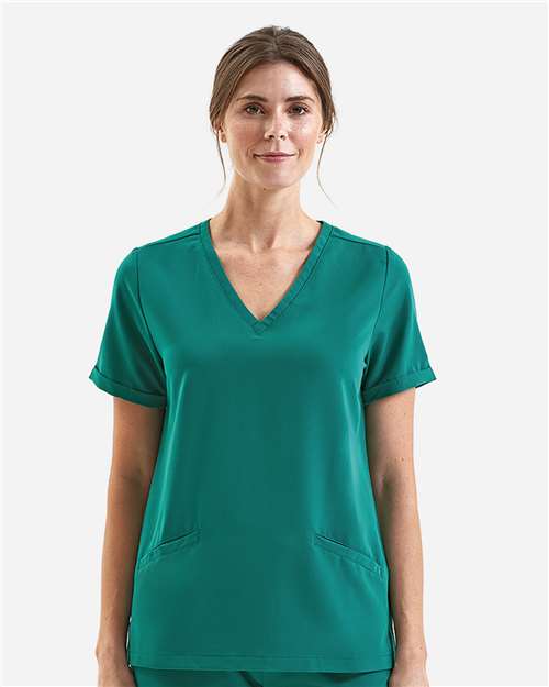 Women's Invincible V-Neck Stretch Scrub Top | USA Decoration