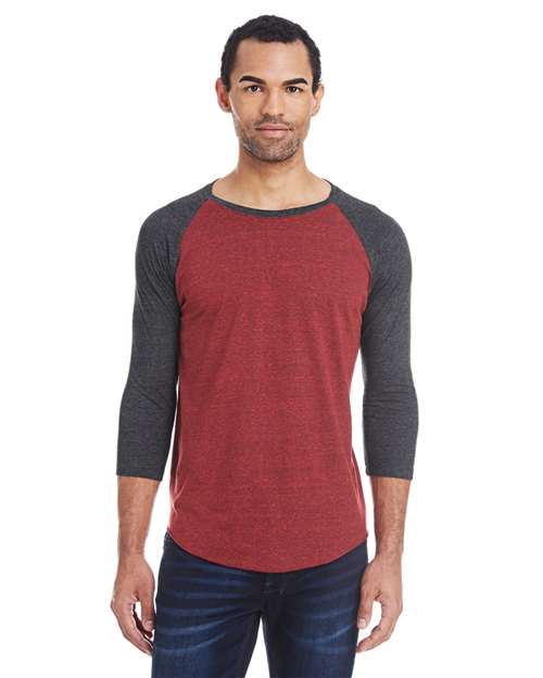 Triblend Three-Quarter Sleeve Raglan T-Shirt | USA Decoration
