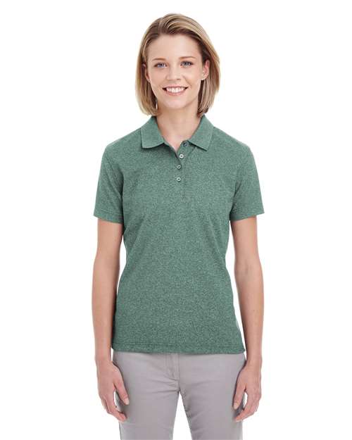 Women's Heathered Pique Polo | USA Decoration