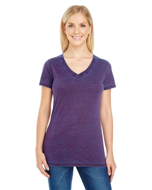 Women's Cross Dye V-Neck T-Shirt | USA Decoration