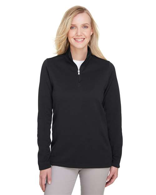 Women's Coastal Pique Fleece Quarter-Zip | USA Decoration