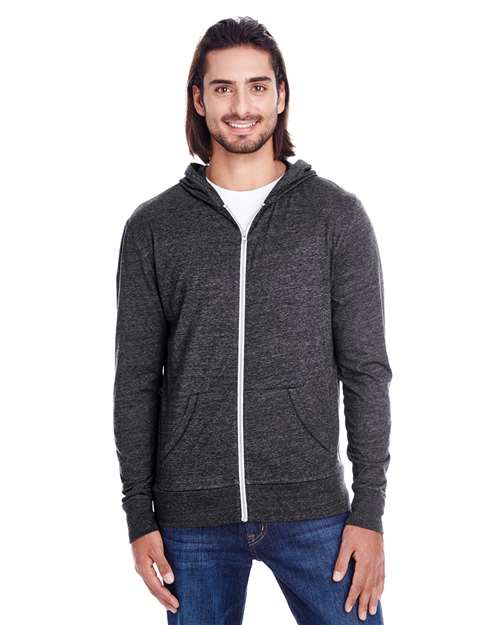 Triblend Full-Zip Light Hooded Sweatshirt | USA Decoration