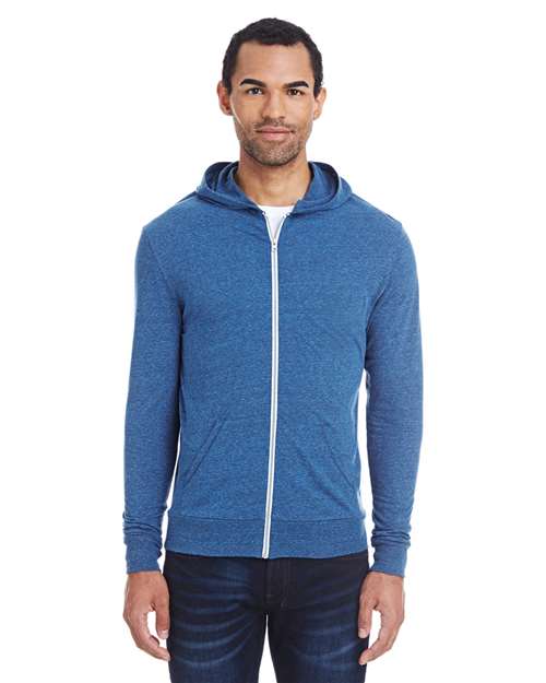 Triblend Full-Zip Light Hooded Sweatshirt | USA Decoration