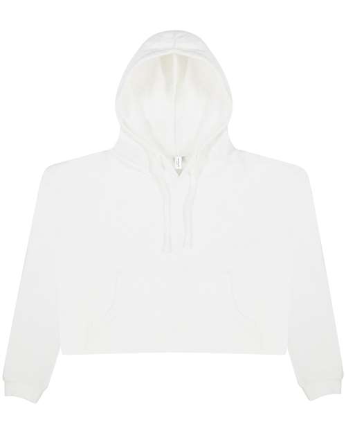 Women's Girlie Cropped Hooded Fleece with Pocket | USA Decoration
