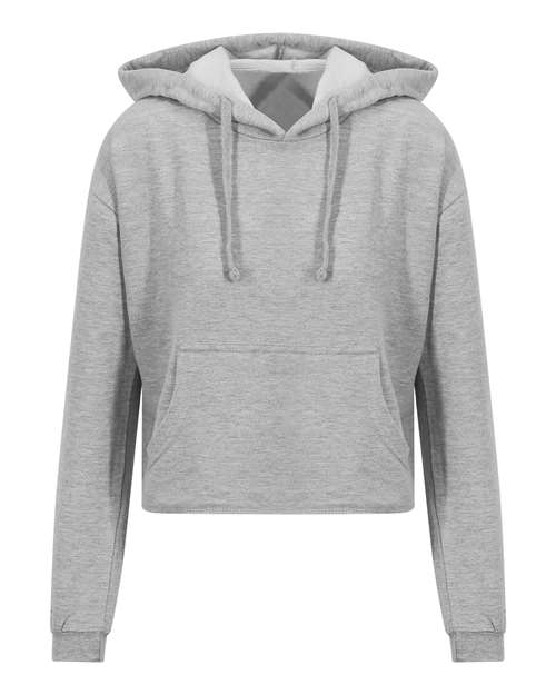 Women's Girlie Cropped Hooded Fleece with Pocket | USA Decoration