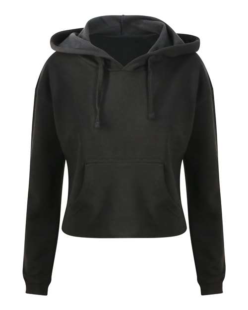 Women's Girlie Cropped Hooded Fleece with Pocket | USA Decoration