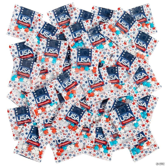 12.5 oz. Patriotic USA 250th Anniversary Handout Mini Candy Bags - 50 Pc.