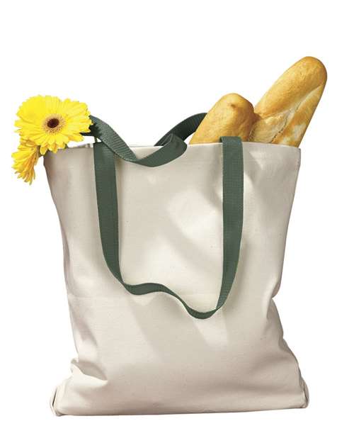 Canvas Tote with Contrast-Color Handles | USA Decoration