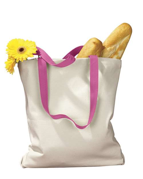 Canvas Tote with Contrast-Color Handles | USA Decoration