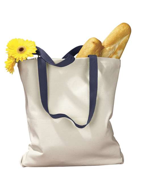Canvas Tote with Contrast-Color Handles | USA Decoration