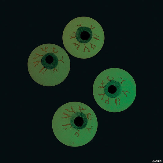 Glow-in-the-Dark Eyeballs Bouncy Balls - 12 Pc. | USA Decoration®
