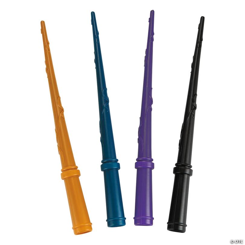 12" Assorted Colors Reusable Plastic Wizard Wands - 12 Pc.