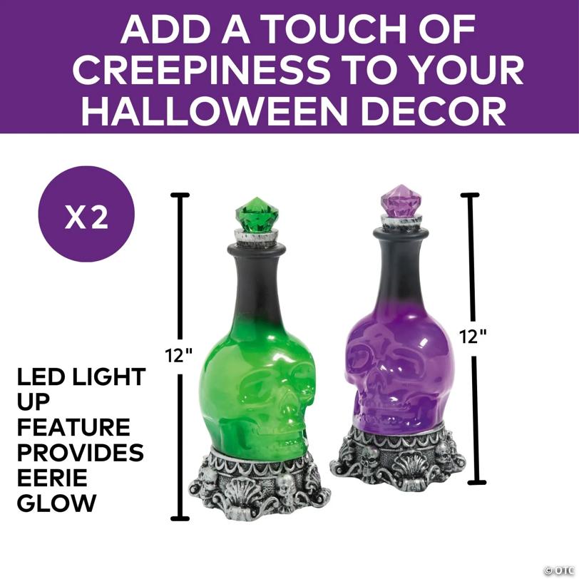 12" Light-Up LED Potion Bottle Halloween Decoration