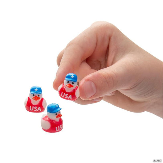 1/2" Micro Patriotic Red, White and Blue Rubber Ducks - 24 Pc.
