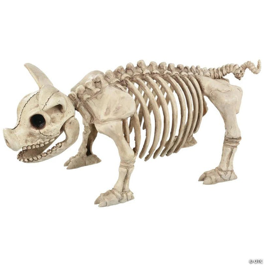 12" Pig Skeleton Halloween Decoration