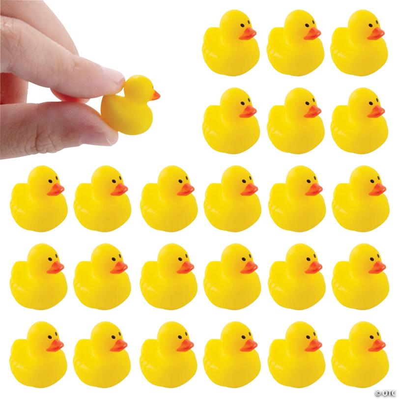 1/2" Yellow Classic Micro Rubber Ducks - 24 Pc.