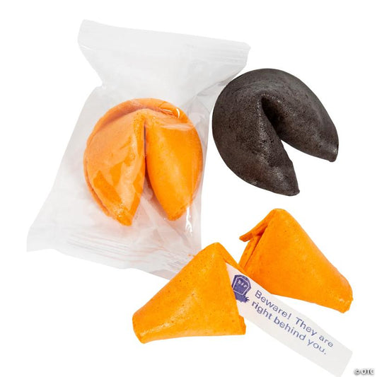 12 oz. Halloween Orange & Black Wrapped Fortune Cookies - 50 Pc.