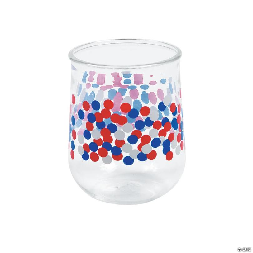 12 oz. Patriotic Confetti Reusable Plastic Tumblers - 6 Ct.