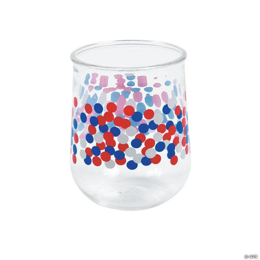 12 oz. Patriotic Confetti Reusable Plastic Tumblers - 6 Ct.