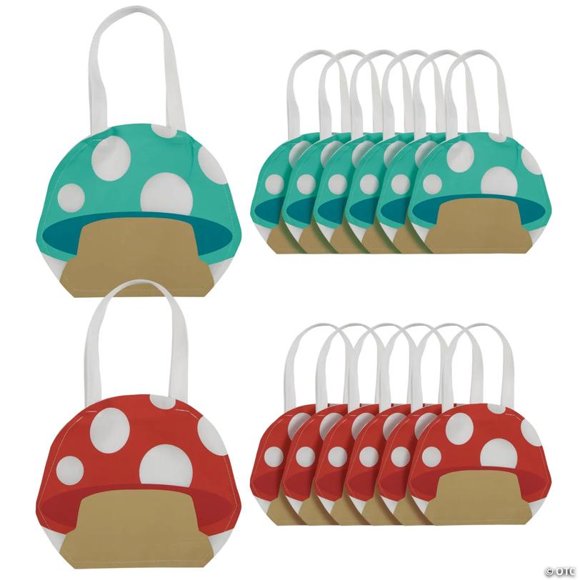 12" x 10" Medium Mushroom-Shaped Nonwoven Tote Bags - 12 Pc.