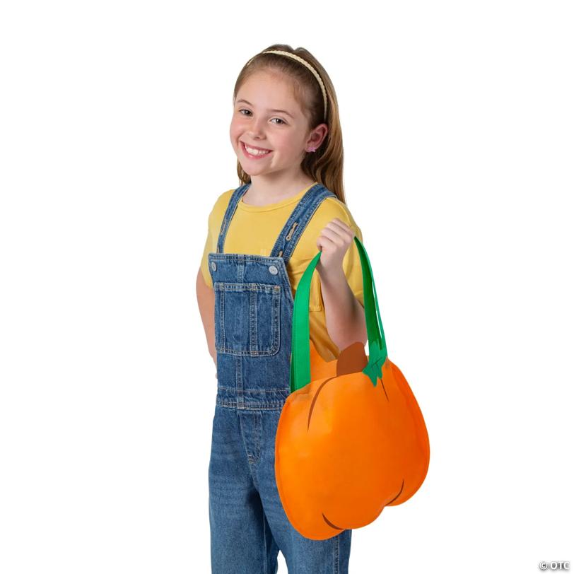 12" x 11" Medium Pumpkin-Shaped Non woven Tote Bags - 12 Pc.