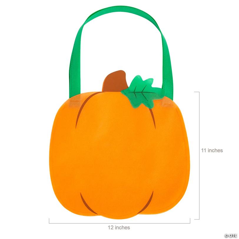 12" x 11" Medium Pumpkin-Shaped Non woven Tote Bags - 12 Pc.