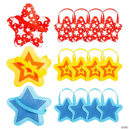 12" x 12" Medium Star-Shaped Nonwoven Tote Bags - 12 Pc.