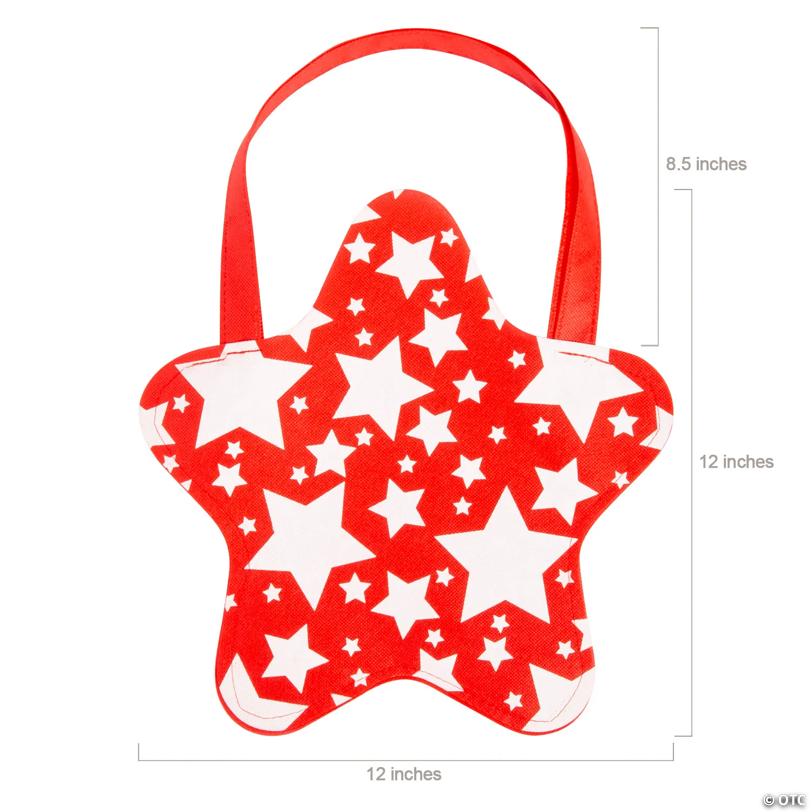12" x 12" Medium Star-Shaped Nonwoven Tote Bags - 12 Pc.