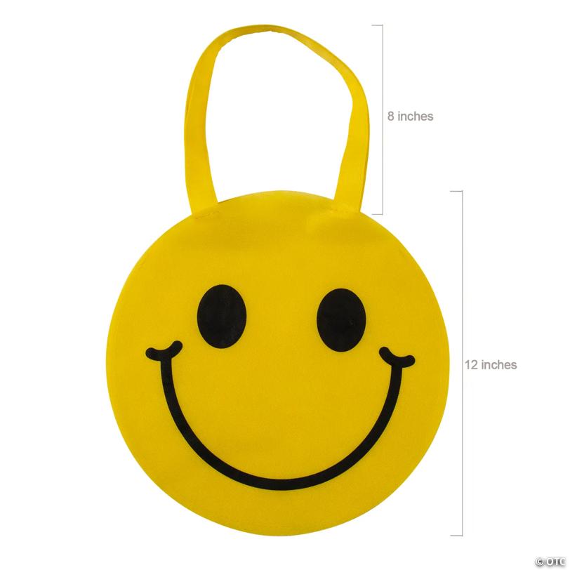 12" x 12" Smile Face Round Nonwoven Tote Bags - 12 Pc.