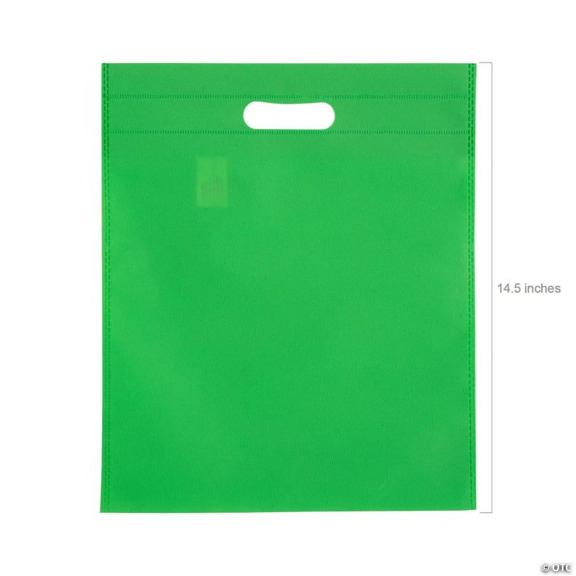 12" x 14 1/2" Bulk 50 Pc. Large Nonwoven Cutout Handle Tote Bag Assortment