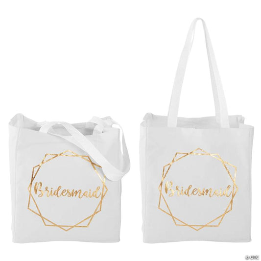 12" x 14" Medium Canvas Geometric Bridesmaid Tote Bag