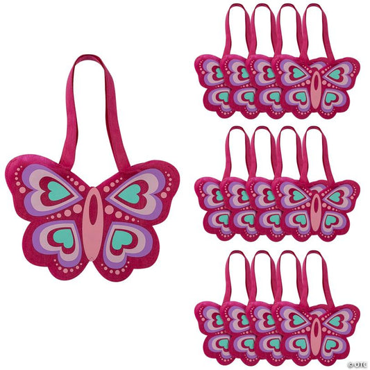 12" x 8 1/4" Medium Butterfly-Shaped Nonwoven Tote Bags - 12 Pc.