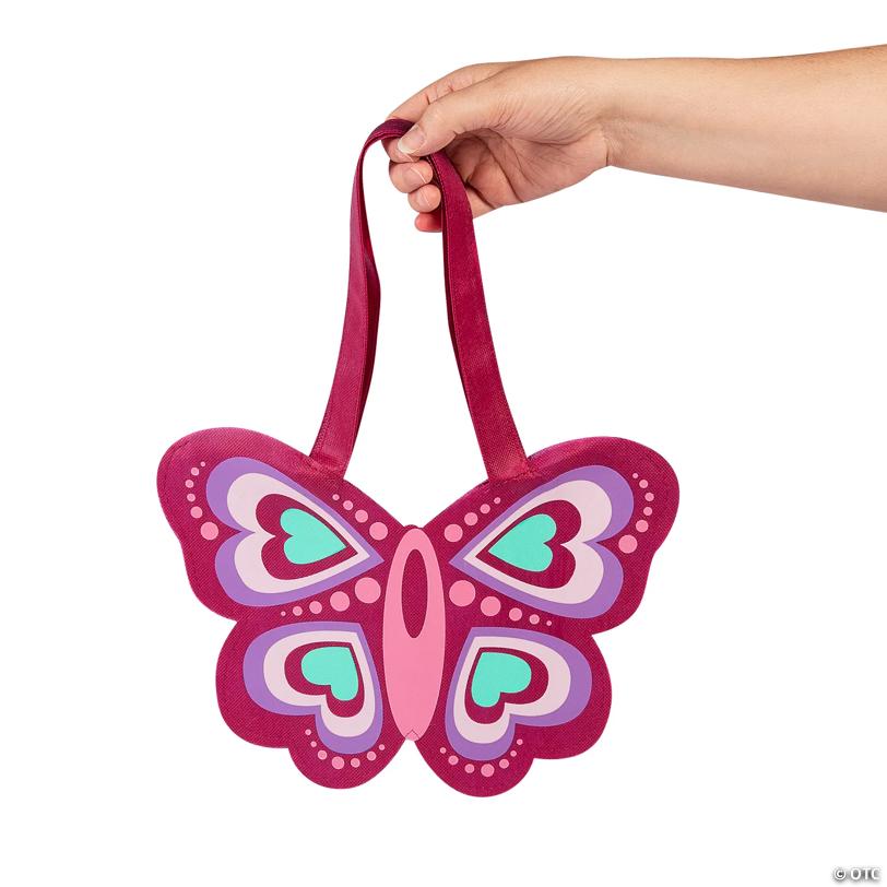 12" x 8 1/4" Medium Butterfly-Shaped Nonwoven Tote Bags - 12 Pc.