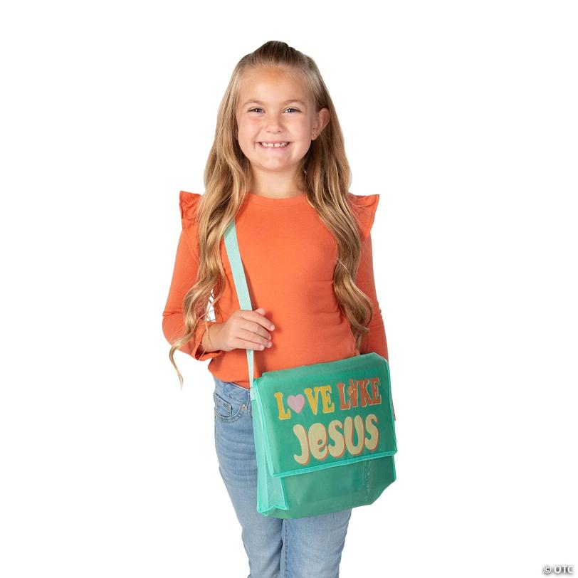 12" x 8" Large Religious Love Like Jesus Messenger Tote Bags - 6 Pc.