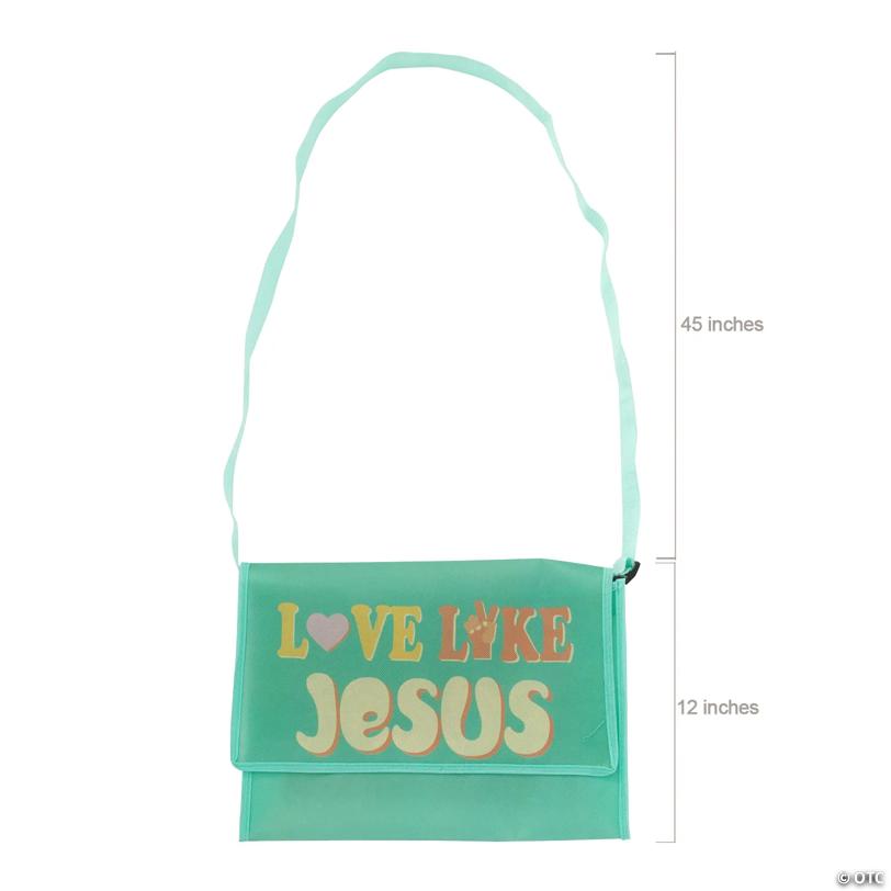 12" x 8" Large Religious Love Like Jesus Messenger Tote Bags - 6 Pc.