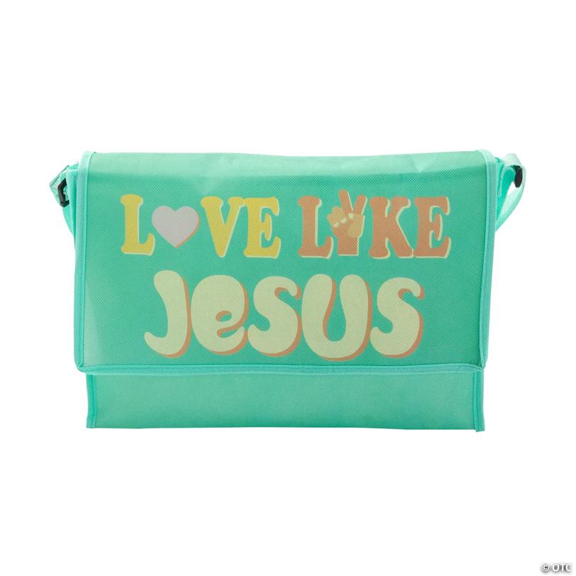 12" x 8" Large Religious Love Like Jesus Messenger Tote Bags - 6 Pc.