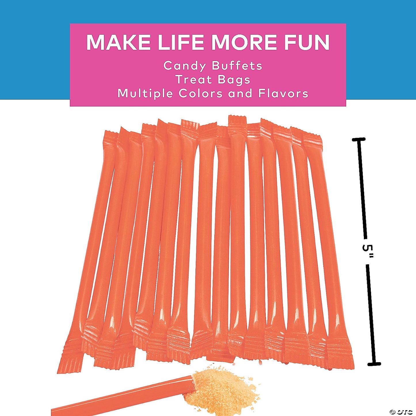 13 oz. 6" Orange-Flavor Candy-Filled Straws - 240 Pc. | USA Decoration®