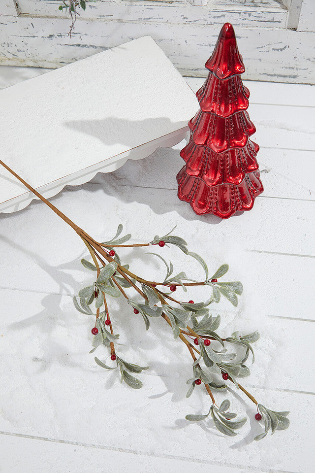 29” Boxwood Berry Spray in Red and Green for Holiday Decor