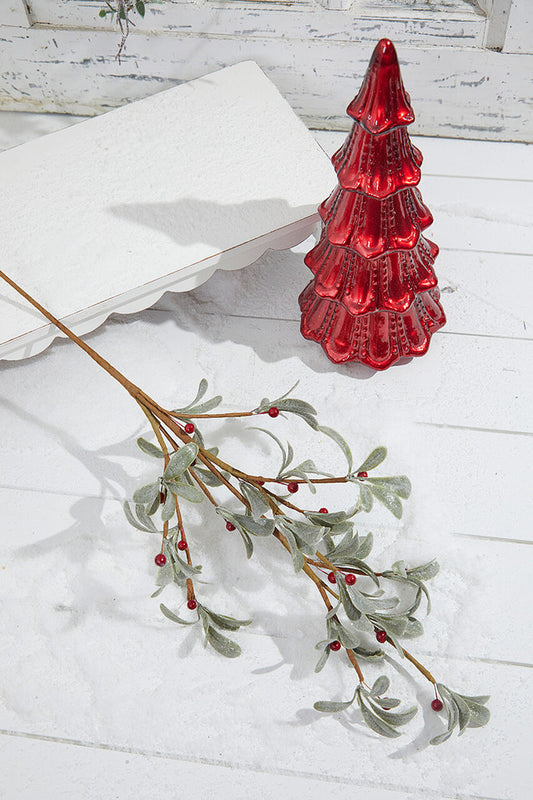 29” Boxwood Berry Spray in Red and Green for Holiday Decor