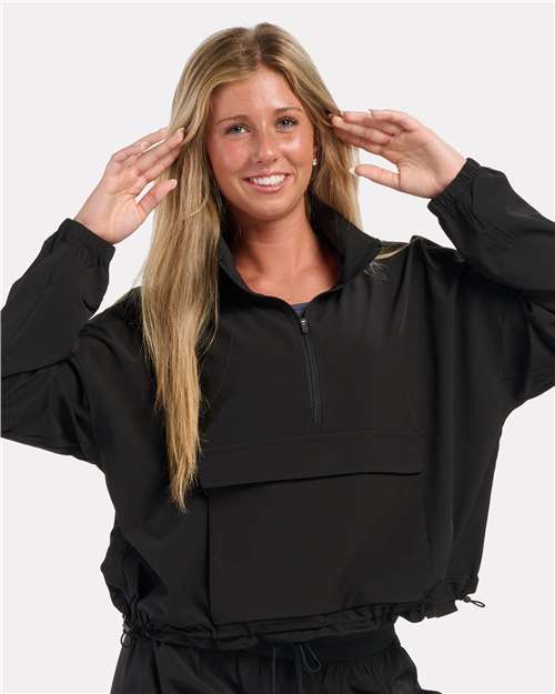 Women's Stretch Woven Quarter-Zip Pullover | USA Decoration