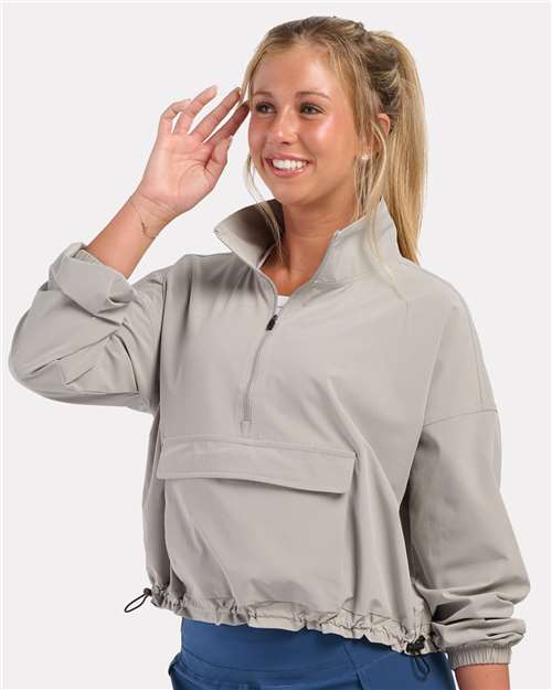 Women's Stretch Woven Quarter-Zip Pullover | USA Decoration